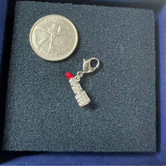 Swarovski Silver and Red Lipstick Charm - Picture 2 of 2